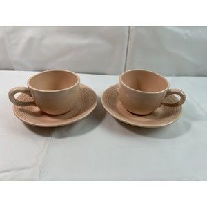Set of 2 Fransiscan Apricot Peach Color Cups And Saucers‎
